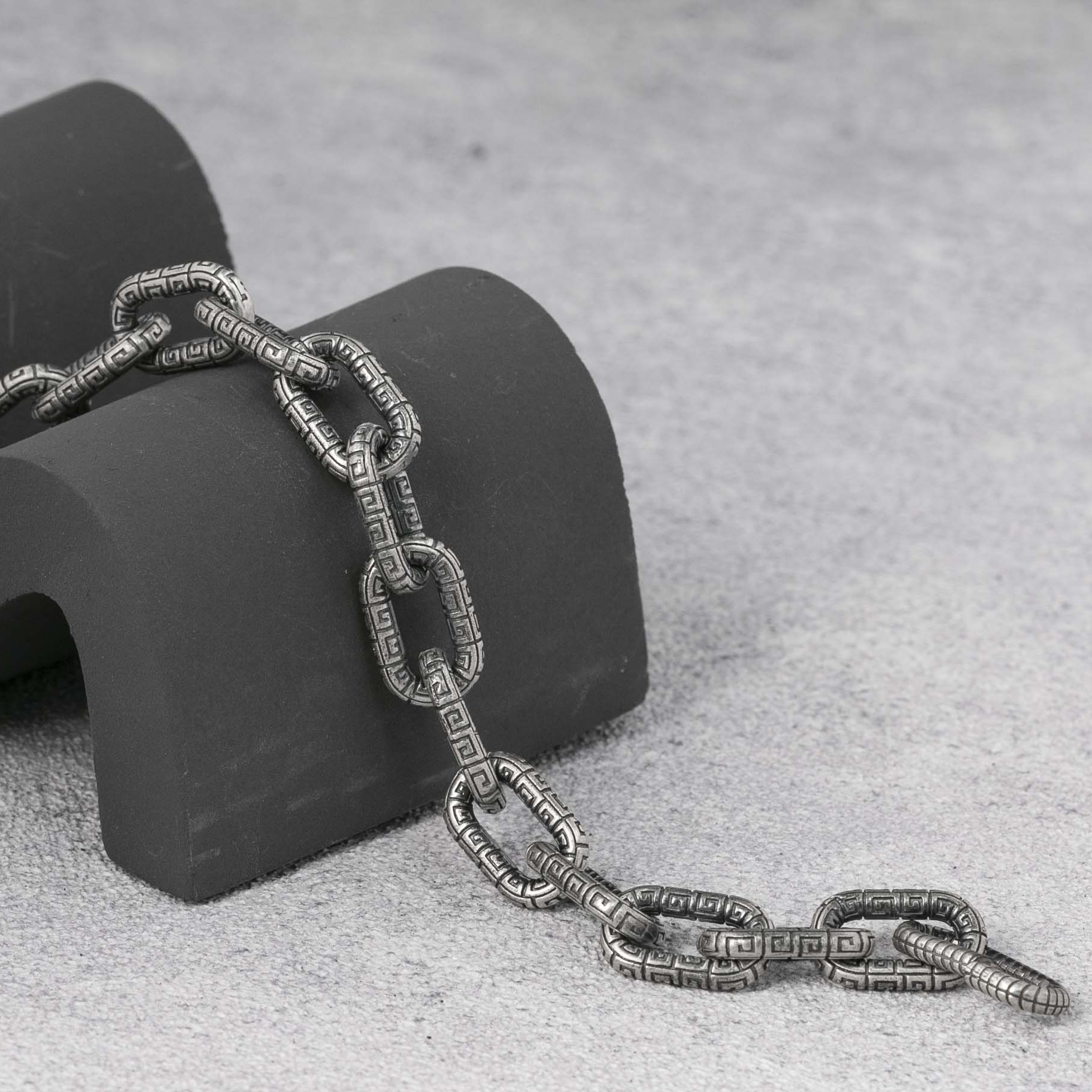 Mens Bracelet Cable Chain Bracelet  925 Sterling Silver 10MM