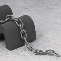 Mens Bracelet Cable Chain Bracelet  925 Sterling Silver 10MM