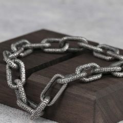 Mens Bracelet Cable Chain Bracelet  925 Sterling Silver 10MM