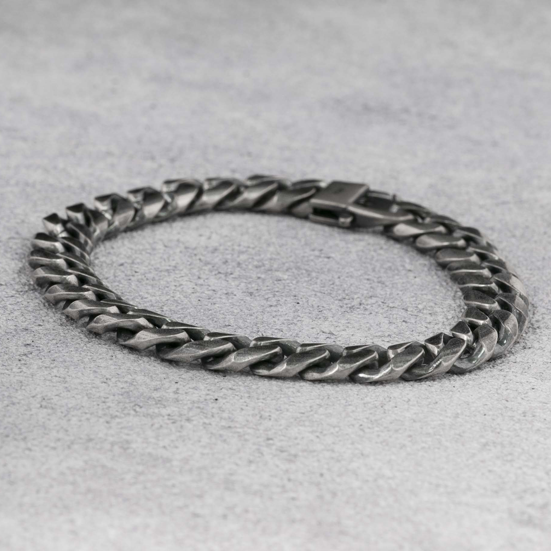 Mens Bracelet Cuban Chain Bracelet  925 Sterling Silver 10MM