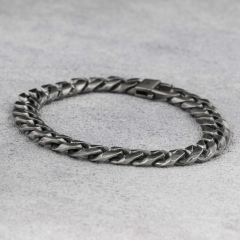 Mens Bracelet Cuban Chain Bracelet  925 Sterling Silver 10MM