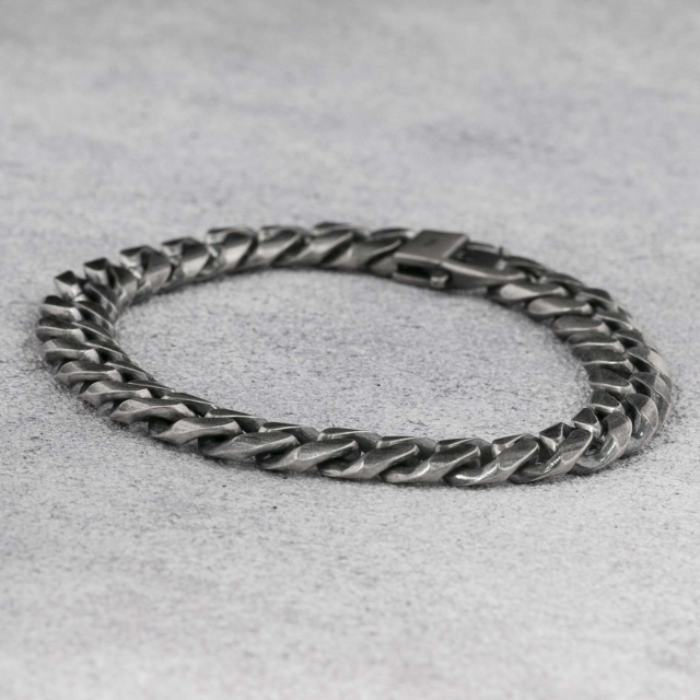 Mens Bracelet Cuban Chain Bracelet  925 Sterling Silver 10MM