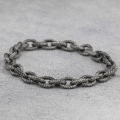 Silver  Bracelet Cable Chain Bracelet  925 Sterling Silver 8MM