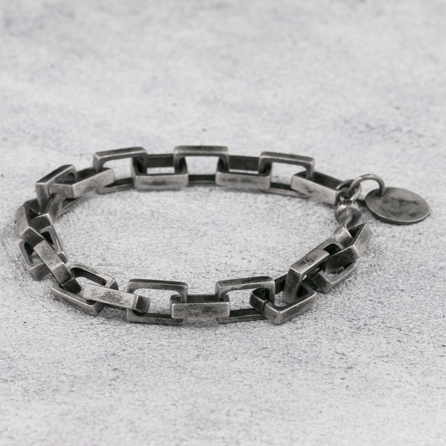 8.5mm Mens Bracelet Box Chain Bracelet Engrave Name Bracelet 925 Sterling Silver