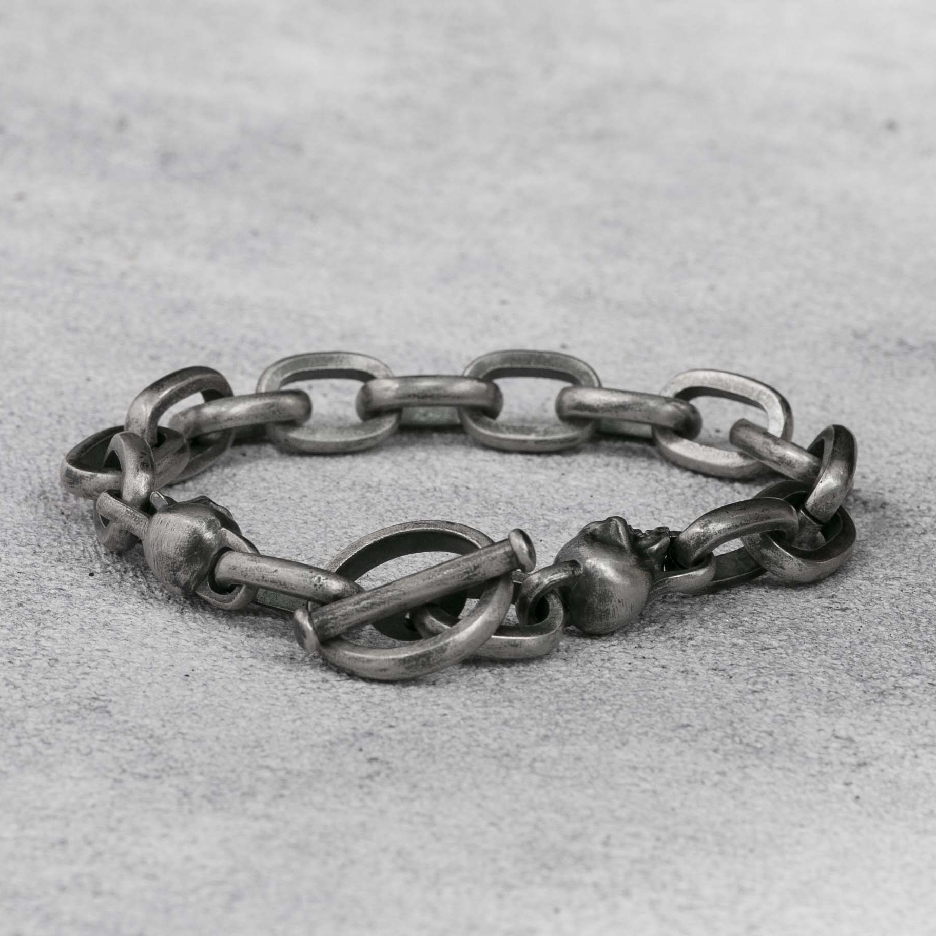 Skull bracelet Gothic Bracelet 11mm 925 Sterling Silver