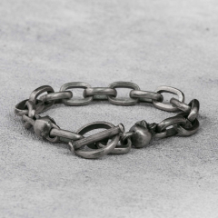 Skull bracelet Gothic Bracelet 11mm 925 Sterling Silver