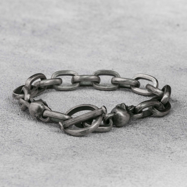 Skull bracelet Gothic Bracelet 11mm 925 Sterling Silver