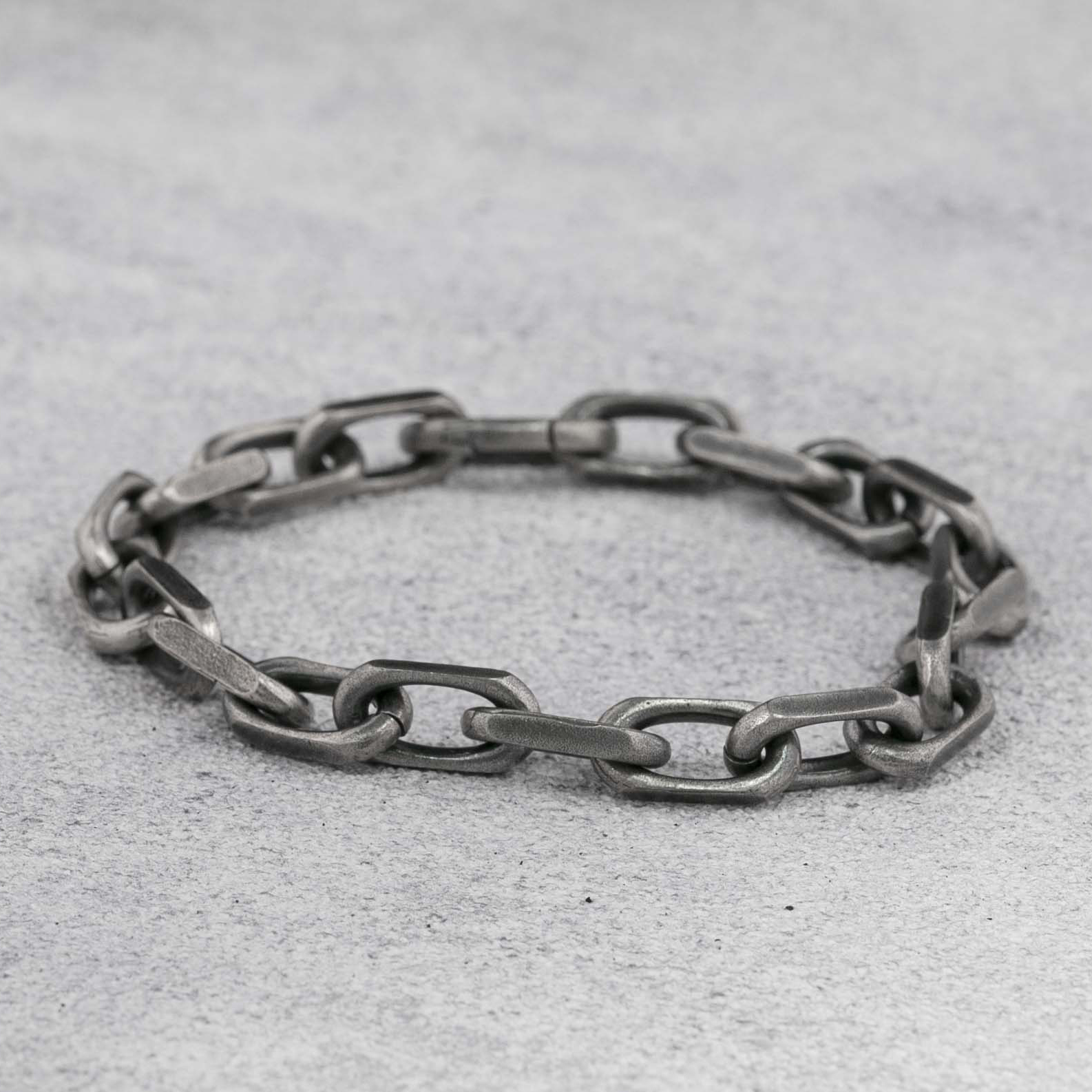 Mens Silver Bracelet Cable Chain Bracelet  925 Sterling Silver 7MM