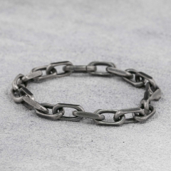 Mens Silver Bracelet Cable Chain Bracelet  925 Sterling Silver 7MM