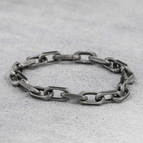 Mens Silver Bracelet Cable Chain Bracelet  925 Sterling Silver 7MM