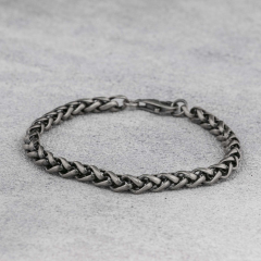 6mm Silver Bracelet Braid Chain Bracelet 925 Sterling Silver
