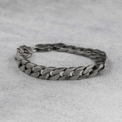 Mens Bracelet Handmade Cuban Chain Bracelet 10mm 925 Sterling Silver