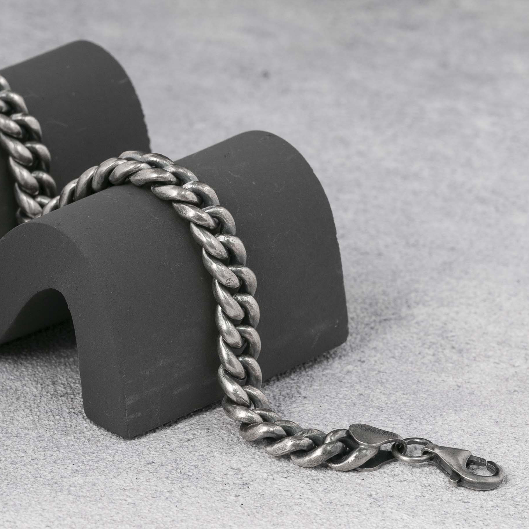 9mm Mens Silver Bracelet 925 Sterling Silver