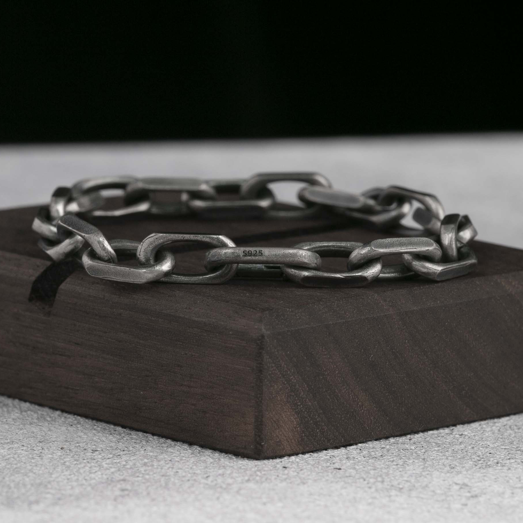Mens Silver Bracelet Cable Chain Bracelet  925 Sterling Silver 7MM