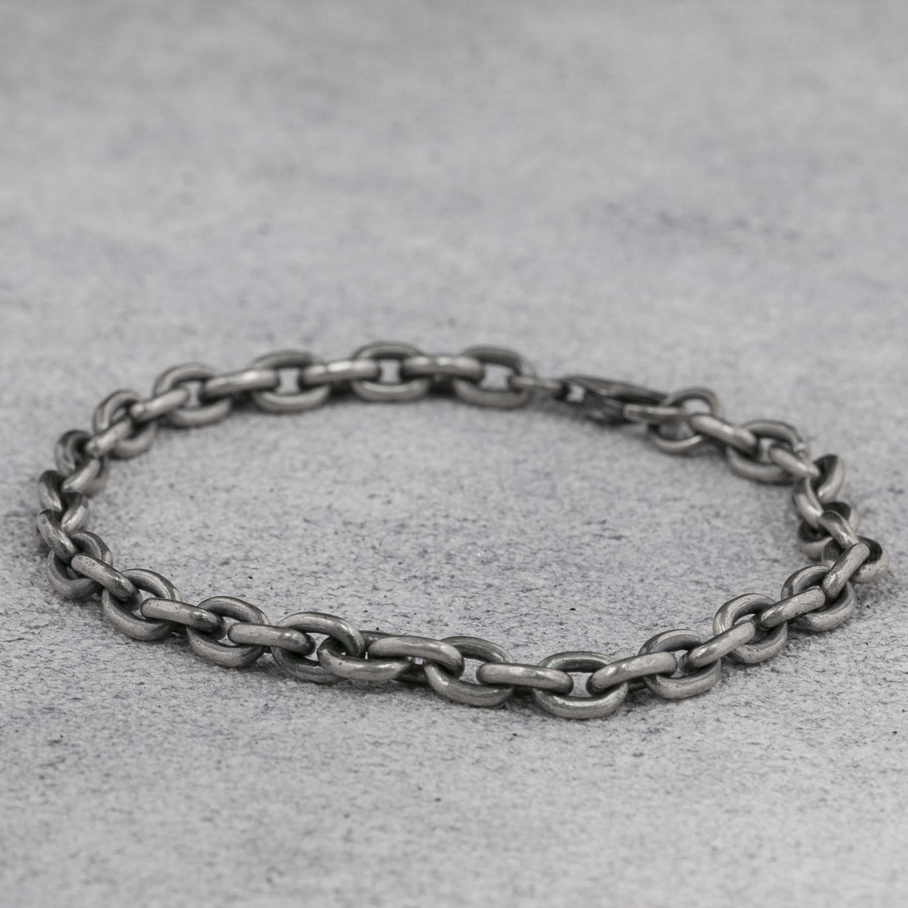 Silver  Bracelet Cable Chain Bracelet  925 Sterling Silver 5.5MM
