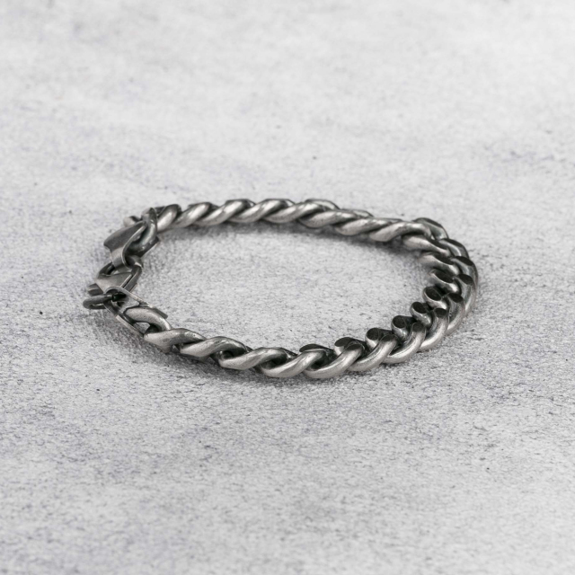 9.5mm Mens Silver Bracelet 925 Sterling Silver