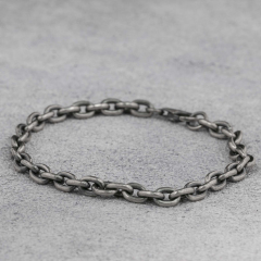 Silver  Bracelet Cable Chain Bracelet  925 Sterling Silver 5.5MM