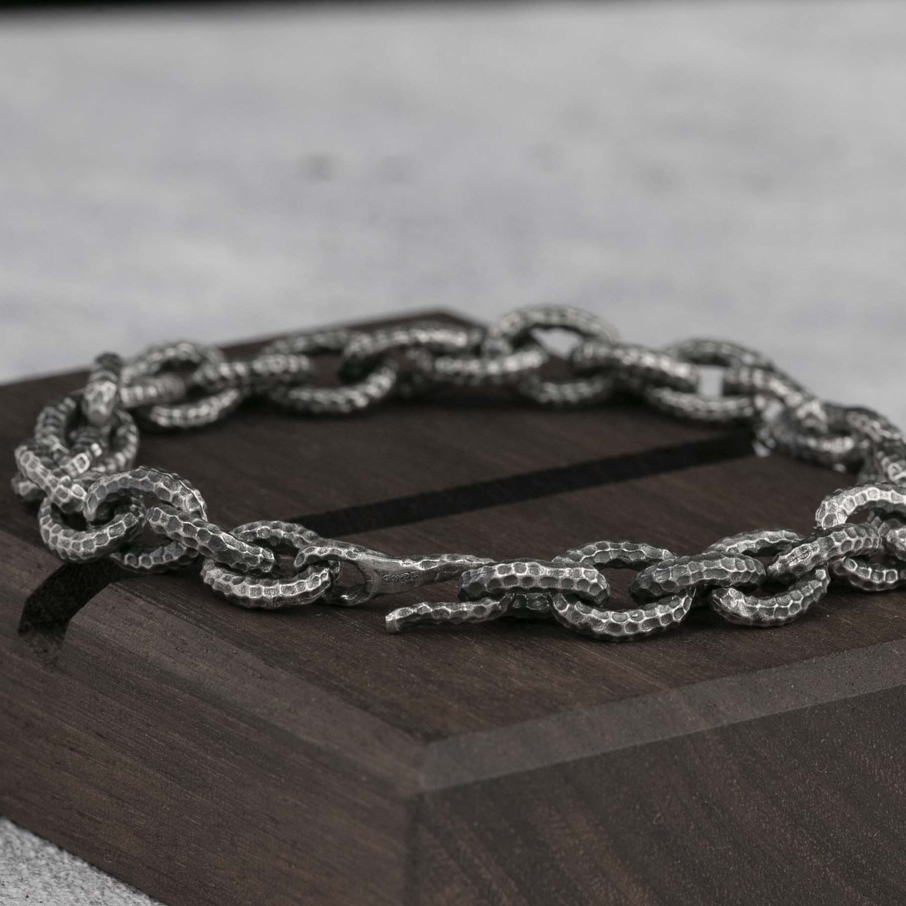 Silver  Bracelet Cable Chain Bracelet  925 Sterling Silver 8MM