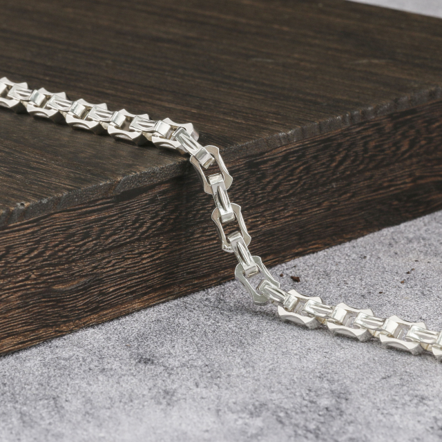 7.8mm Mens Silver Chain Oxidized Silver Chain Mens Chain 925 Sterling Silver
