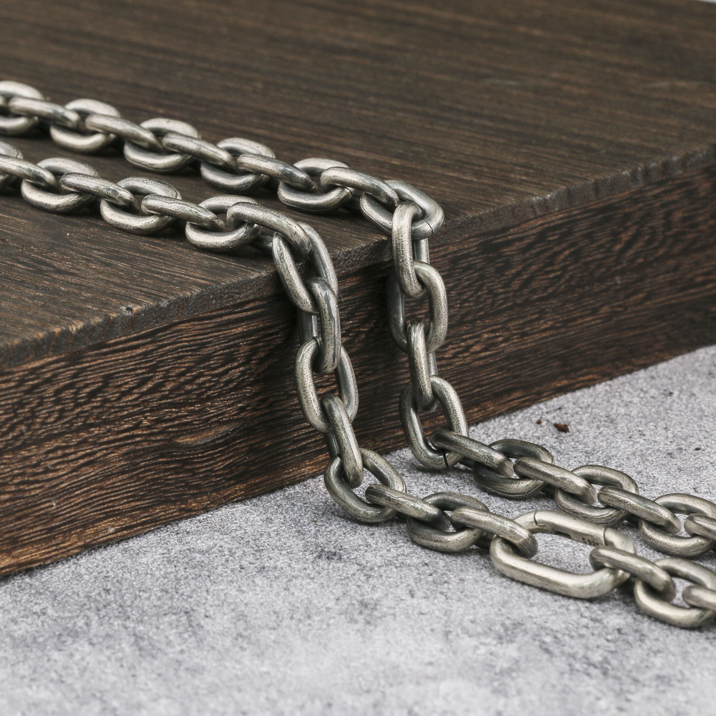 925 Silver Chain Mens Chain Handmade Silver Chain Chunky Chain 12mm