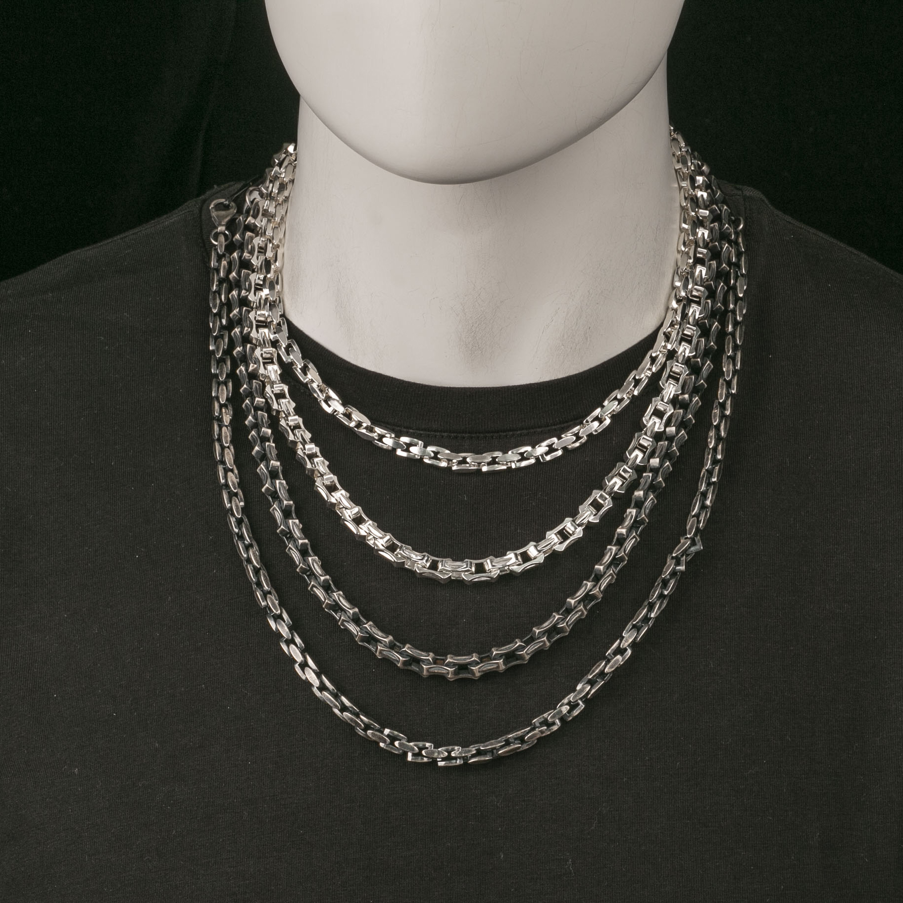 7.8mm Mens Silver Chain Oxidized Silver Chain Mens Chain 925 Sterling Silver