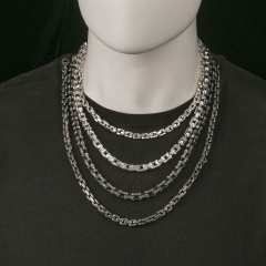 7.8mm Mens Silver Chain Oxidized Silver Chain Mens Chain 925 Sterling Silver