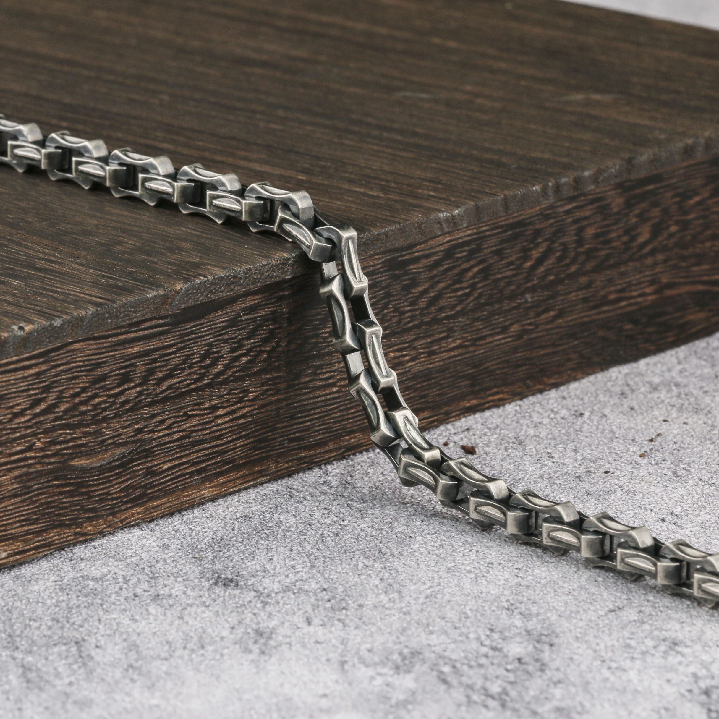 7.8mm Mens Silver Chain Oxidized Silver Chain Mens Chain 925 Sterling Silver