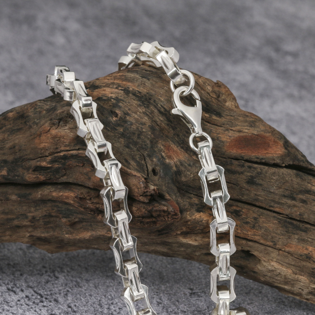 7.8mm Mens Silver Chain Oxidized Silver Chain Mens Chain 925 Sterling Silver