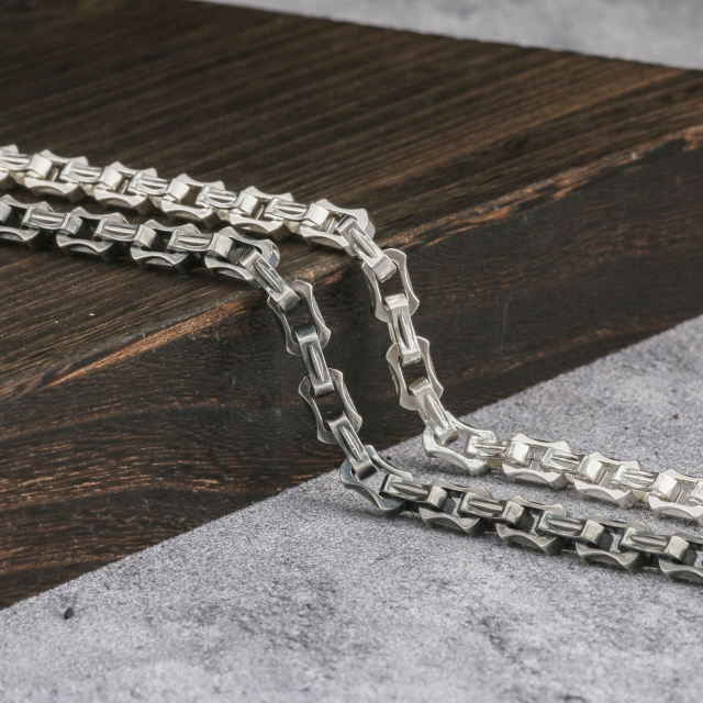 7.8mm Mens Silver Chain Oxidized Silver Chain Mens Chain 925 Sterling Silver