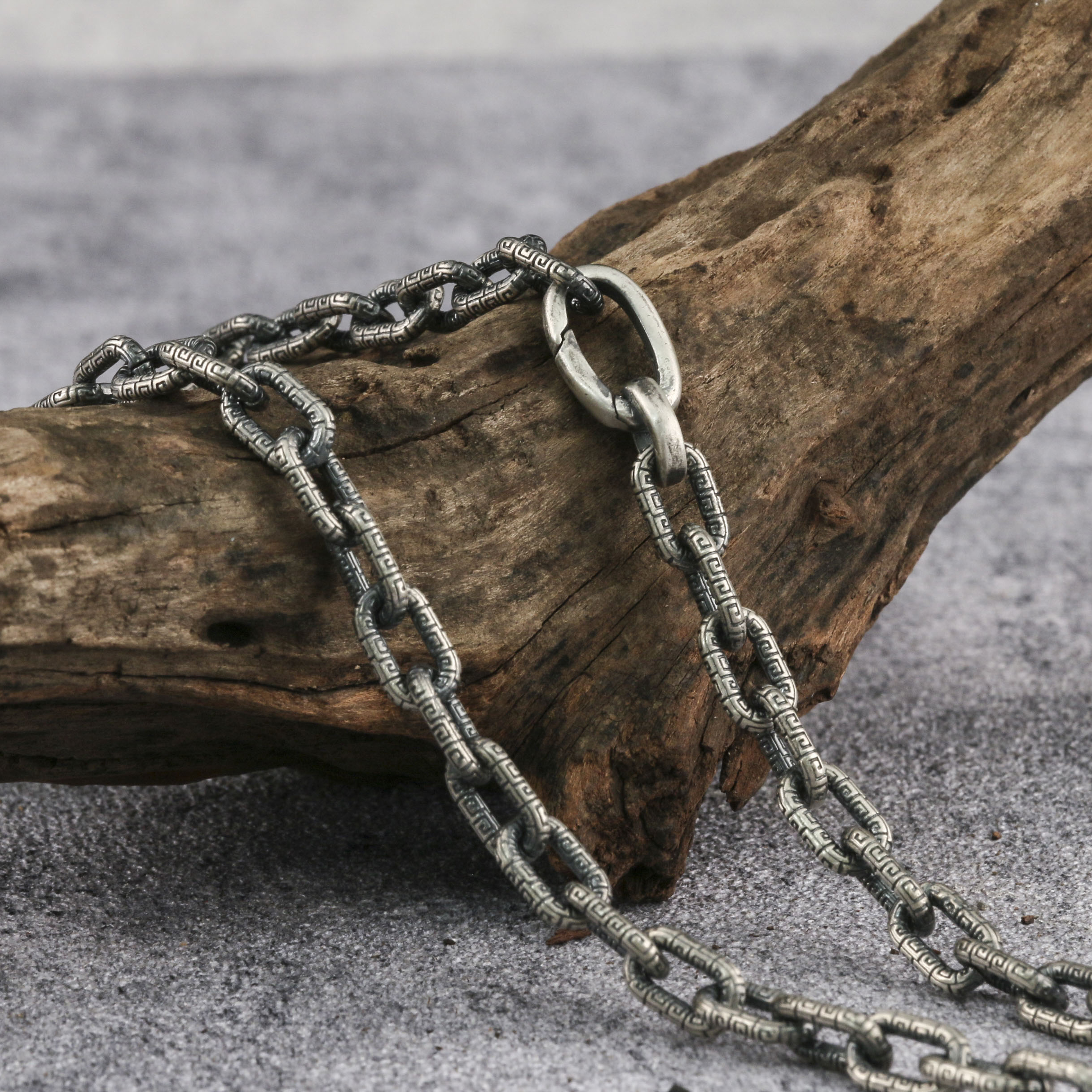 6mm Silver Chain 925 Oxidized Silver Chain Mens Necklace