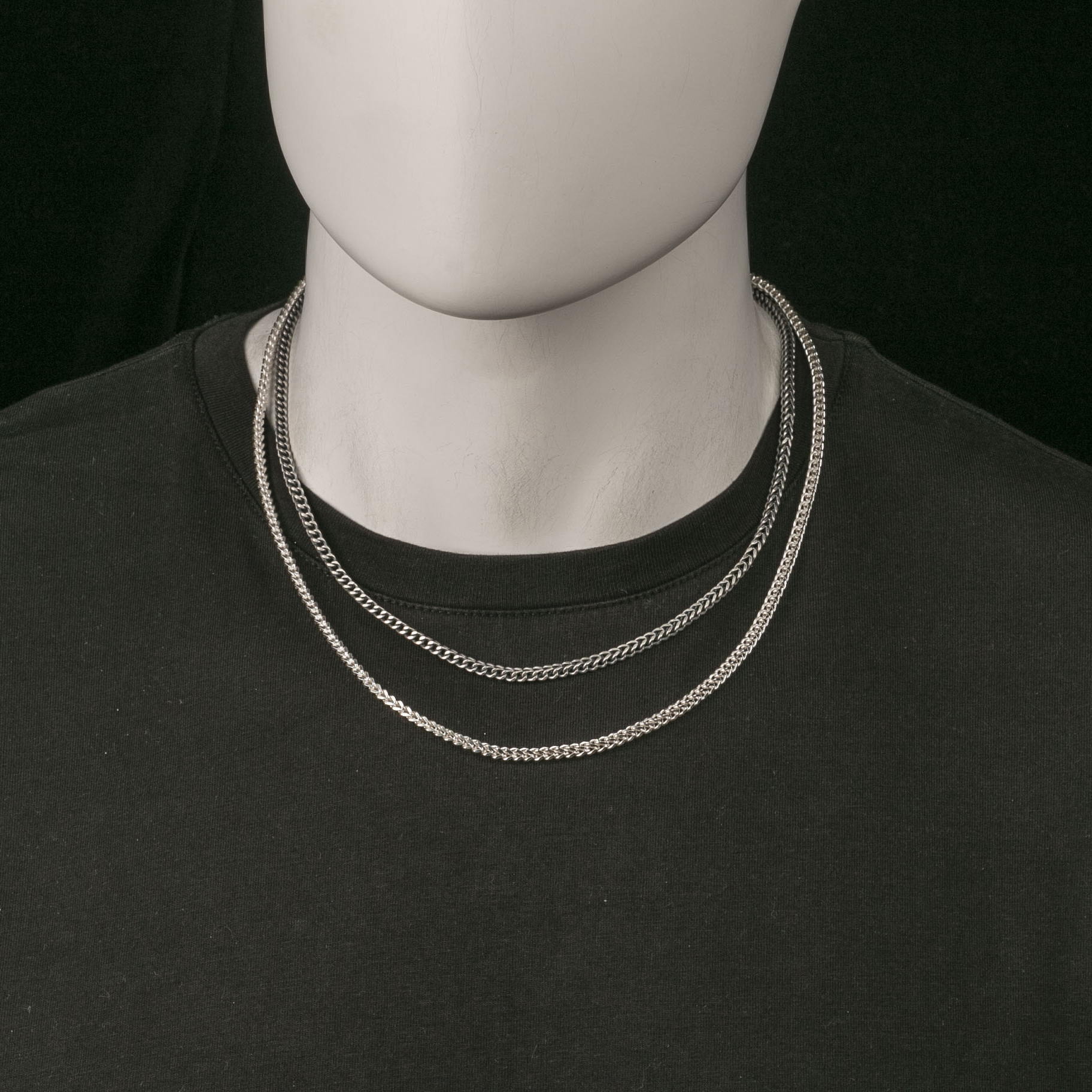 925 Oxidized Silver Chain 3mm Wheat Chain