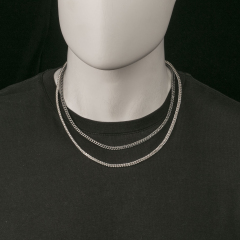 925 Oxidized Silver Chain 3mm Wheat Chain