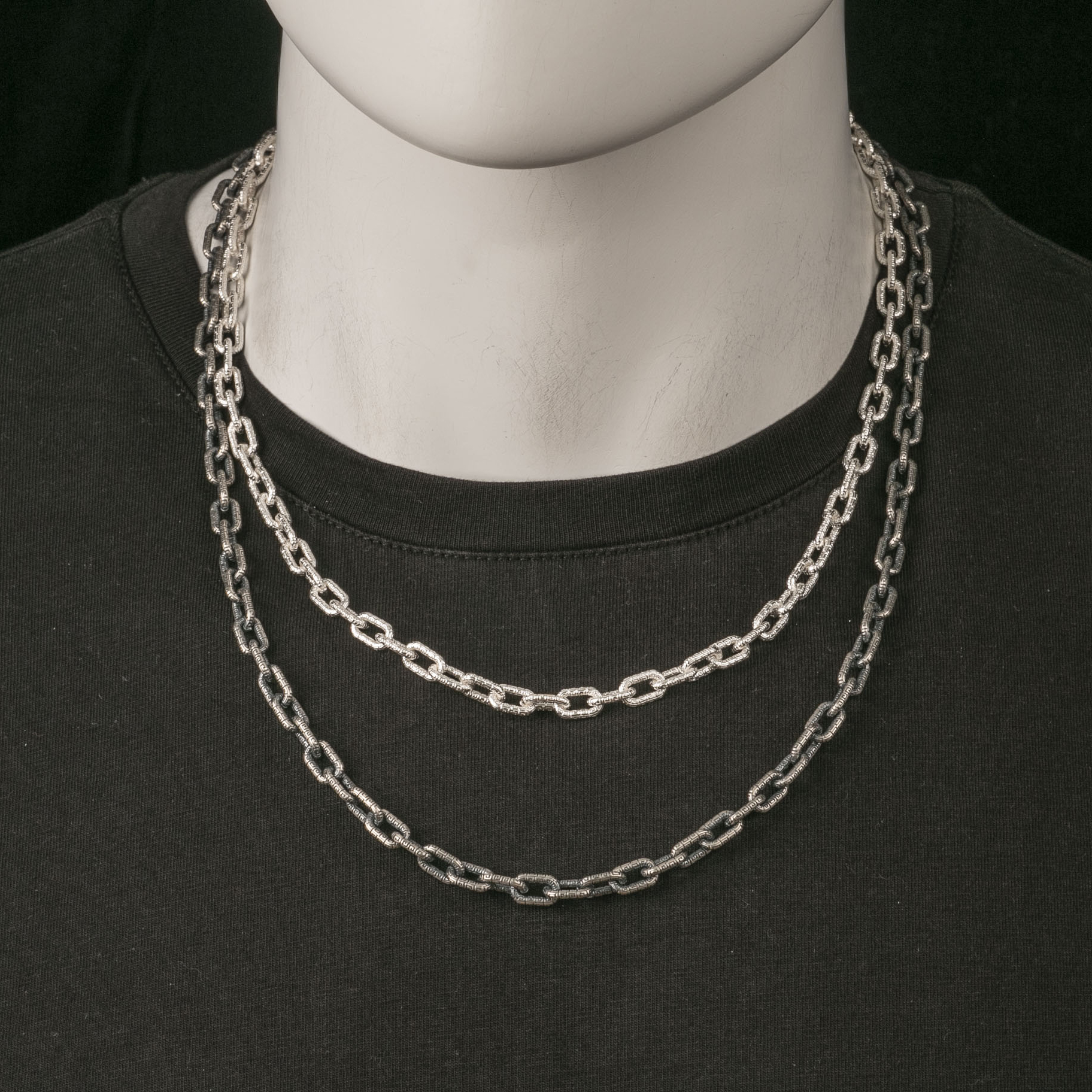 6mm Silver Chain 925 Oxidized Silver Chain Mens Necklace