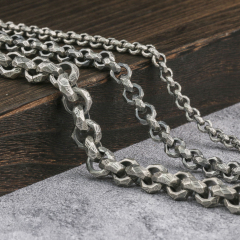 Mens Silver Chain 925 Sterling Silver Handmade Rolo Chain 6mm 9mm,12mm
