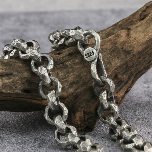 Mens Silver Chain 925 Sterling Silver Handmade Rolo Chain 6mm 9mm,12mm