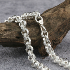 Mens Silver Chain 925 Sterling Silver Handmade Rolo Chain 6mm 9mm,12mm