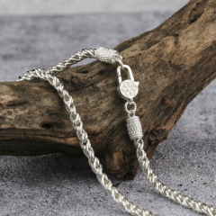 3.8mm Braid Chain 925 Serting Silver