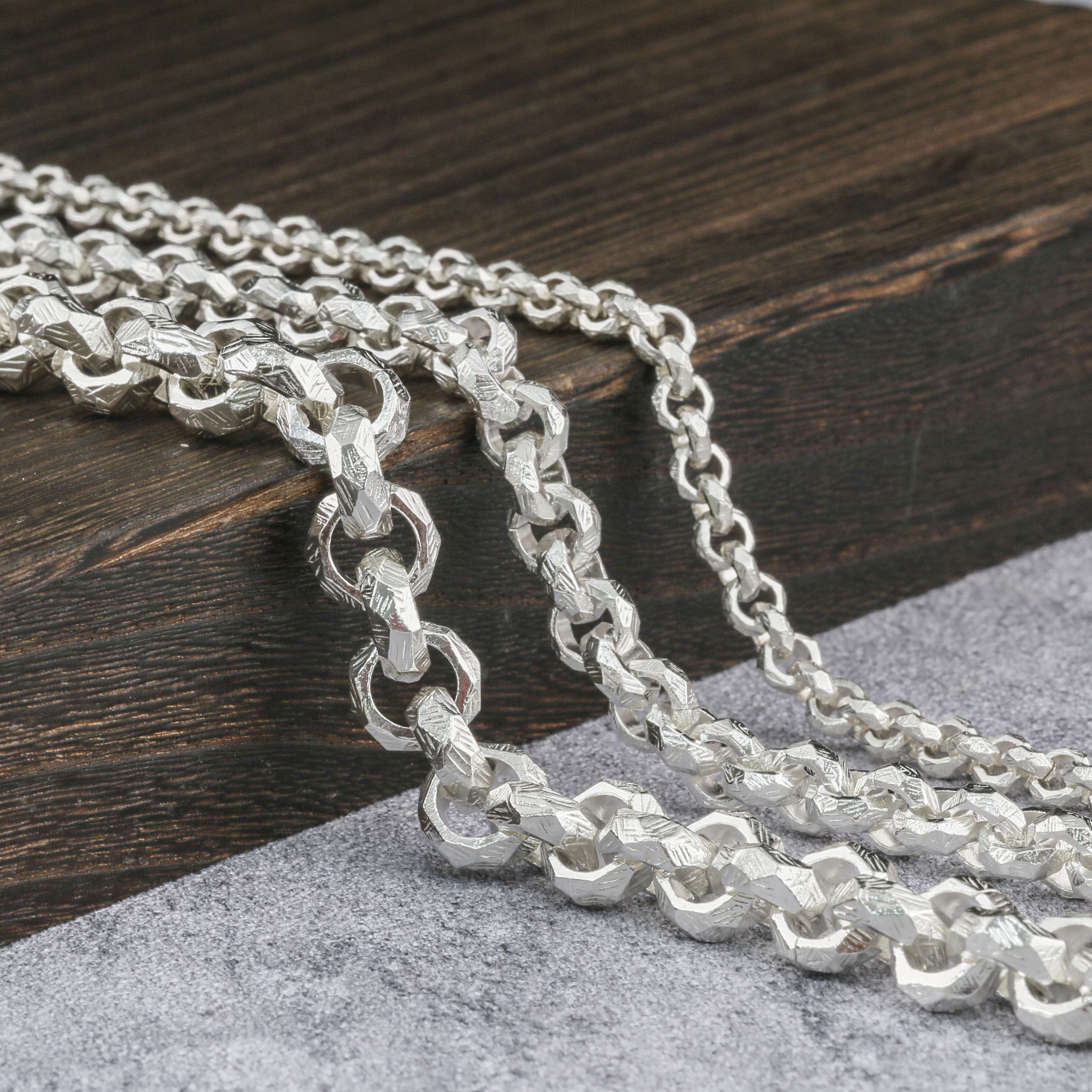 Mens Silver Chain 925 Sterling Silver Handmade Rolo Chain 6mm 9mm,12mm