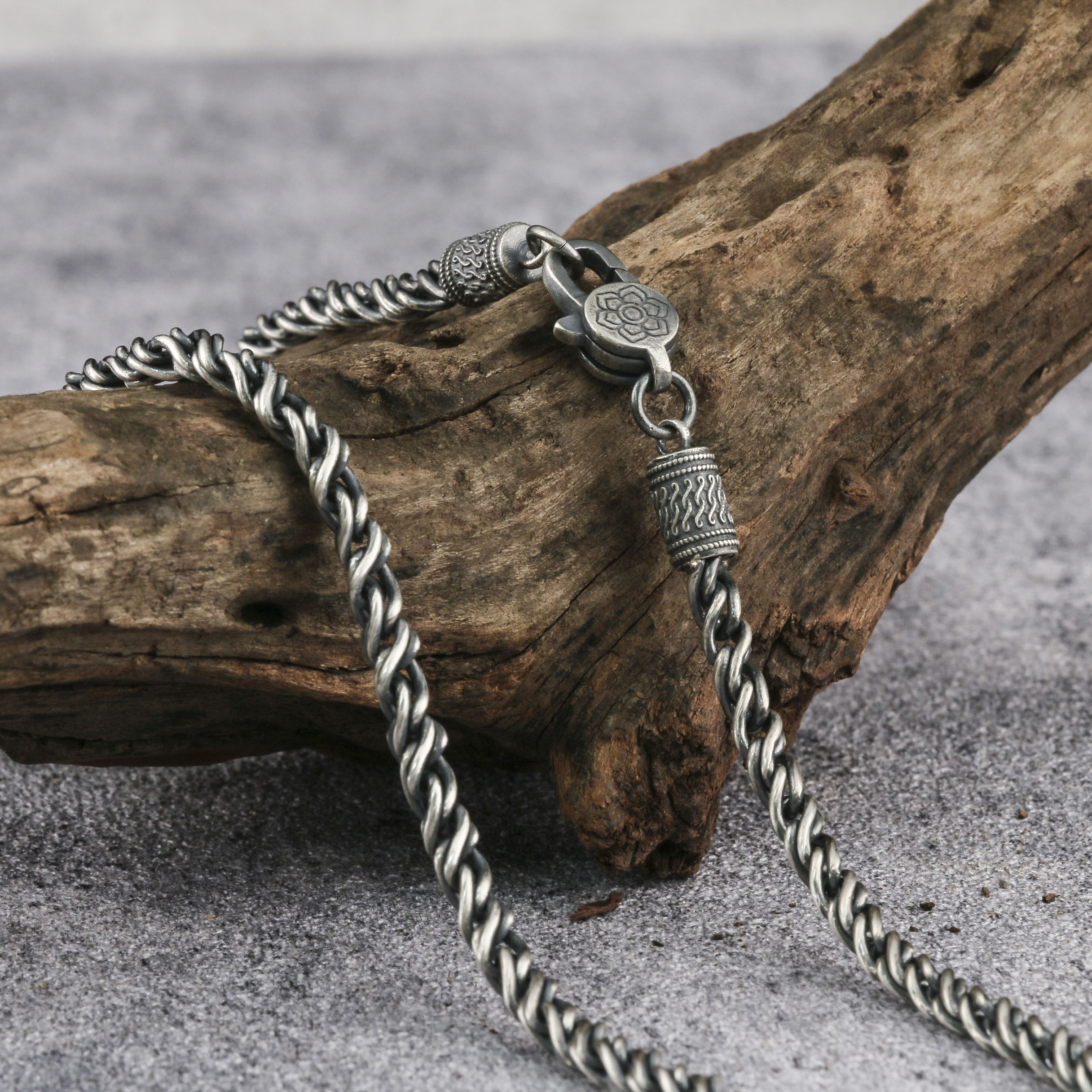 3.8mm Braid Chain 925 Serting Silver