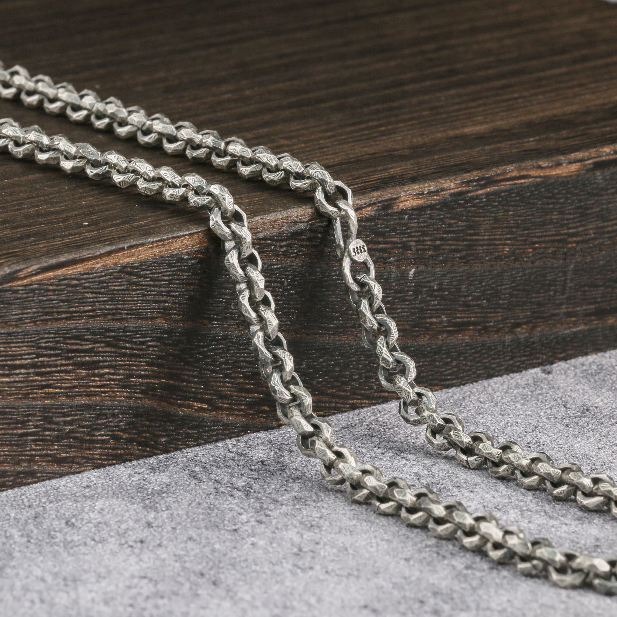Mens Silver Chain 925 Sterling Silver Handmade Rolo Chain 6mm 9mm,12mm