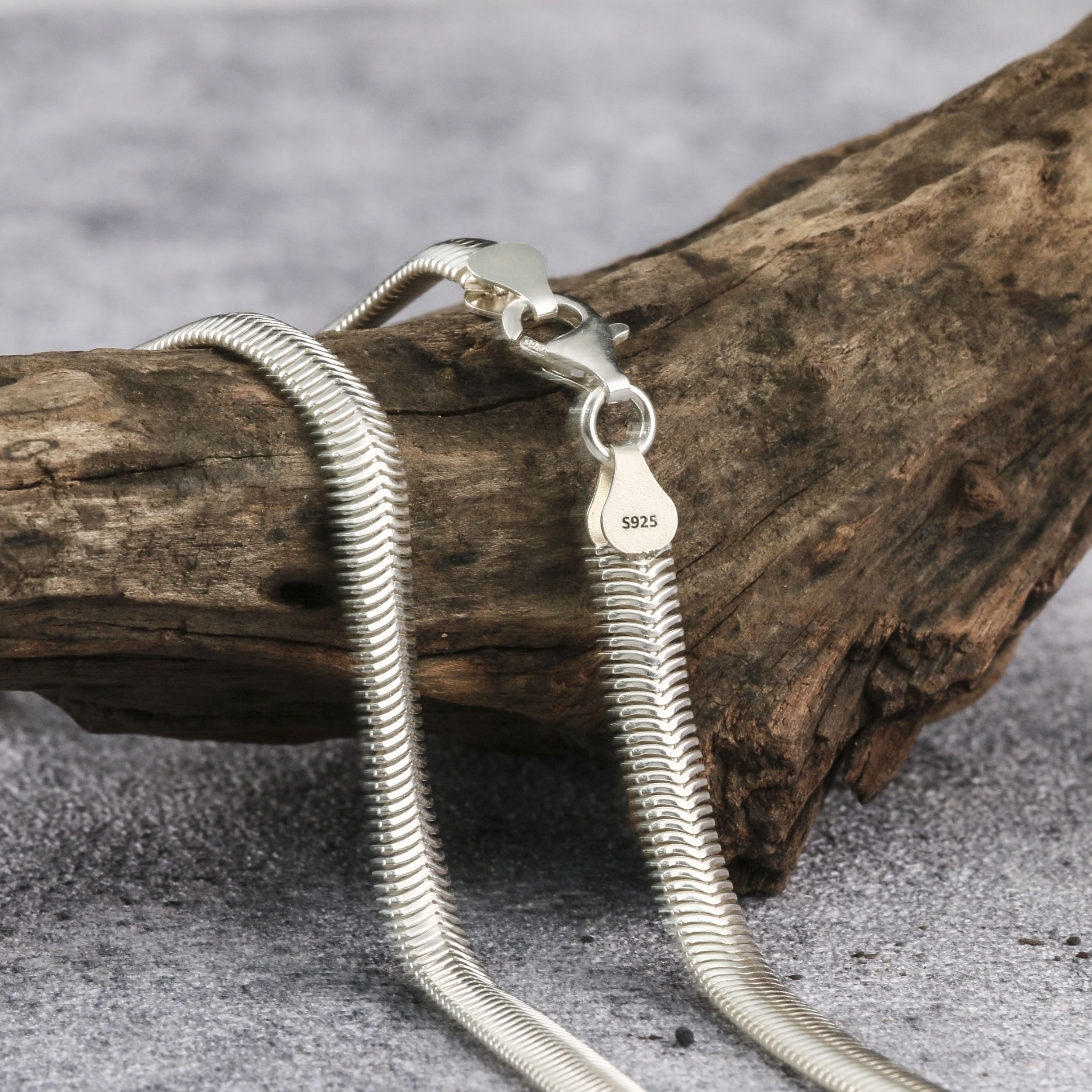 4mm 6mm Snake Chain 925 Serting Silver