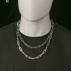7.5mm Paper Clip Chain 925 Serting Silver Chain
