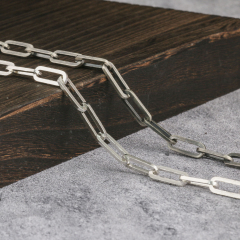 7.5mm Paper Clip Chain 925 Serting Silver Chain