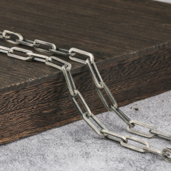 7.5mm Paper Clip Chain 925 Serting Silver Chain