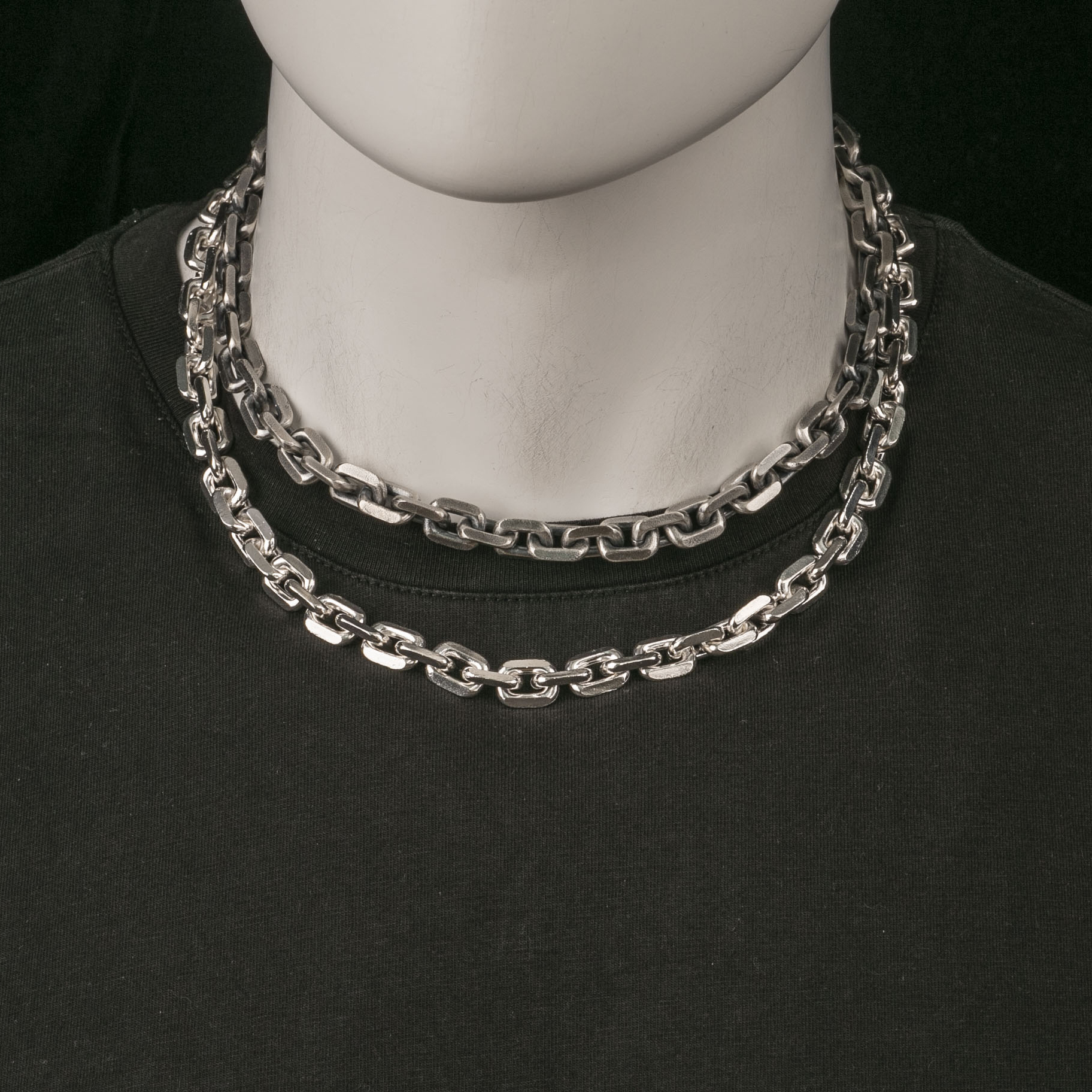 10mm Heavy Chain Cable Chain 925 Oxidized Silver Chain