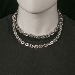 10mm Heavy Chain Cable Chain 925 Oxidized Silver Chain