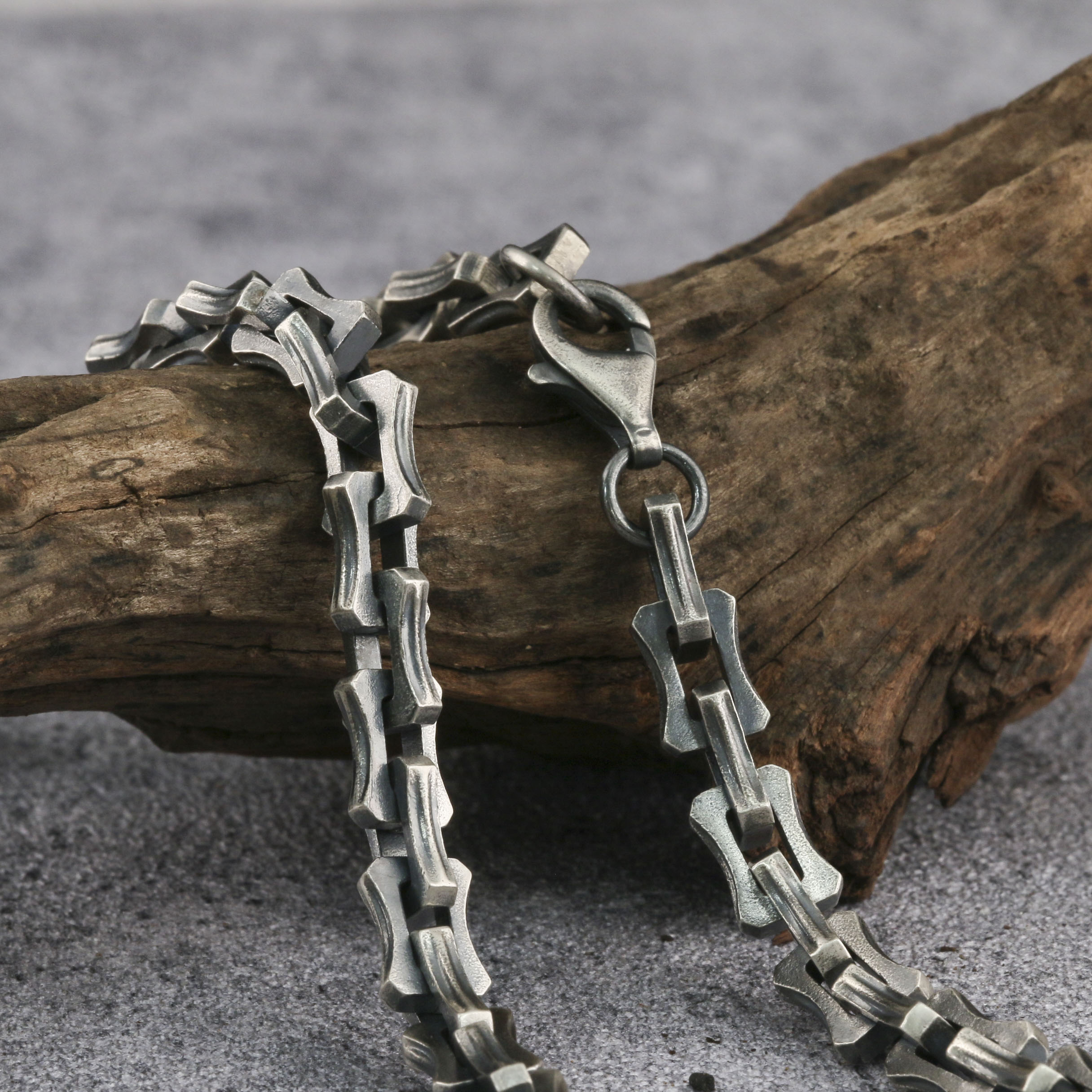 Dragon Bone Chain Mens Neckalce Viking Necklace 925 Sterling Silver  6mm 8mm