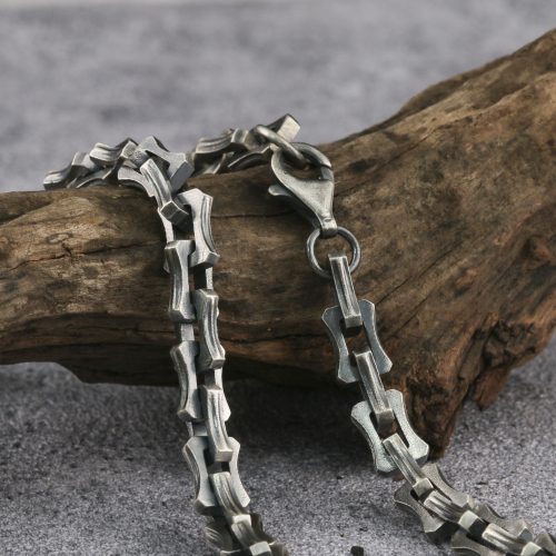 Dragon Bone Chain Mens Neckalce Viking Necklace 925 Sterling Silver  6mm 8mm