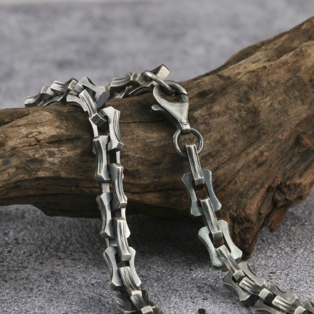 Dragon Bone Chain Mens Neckalce Viking Necklace 925 Sterling Silver  6mm 8mm