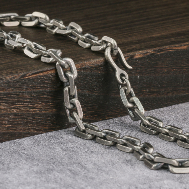 10mm Heavy Chain Cable Chain 925 Oxidized Silver Chain